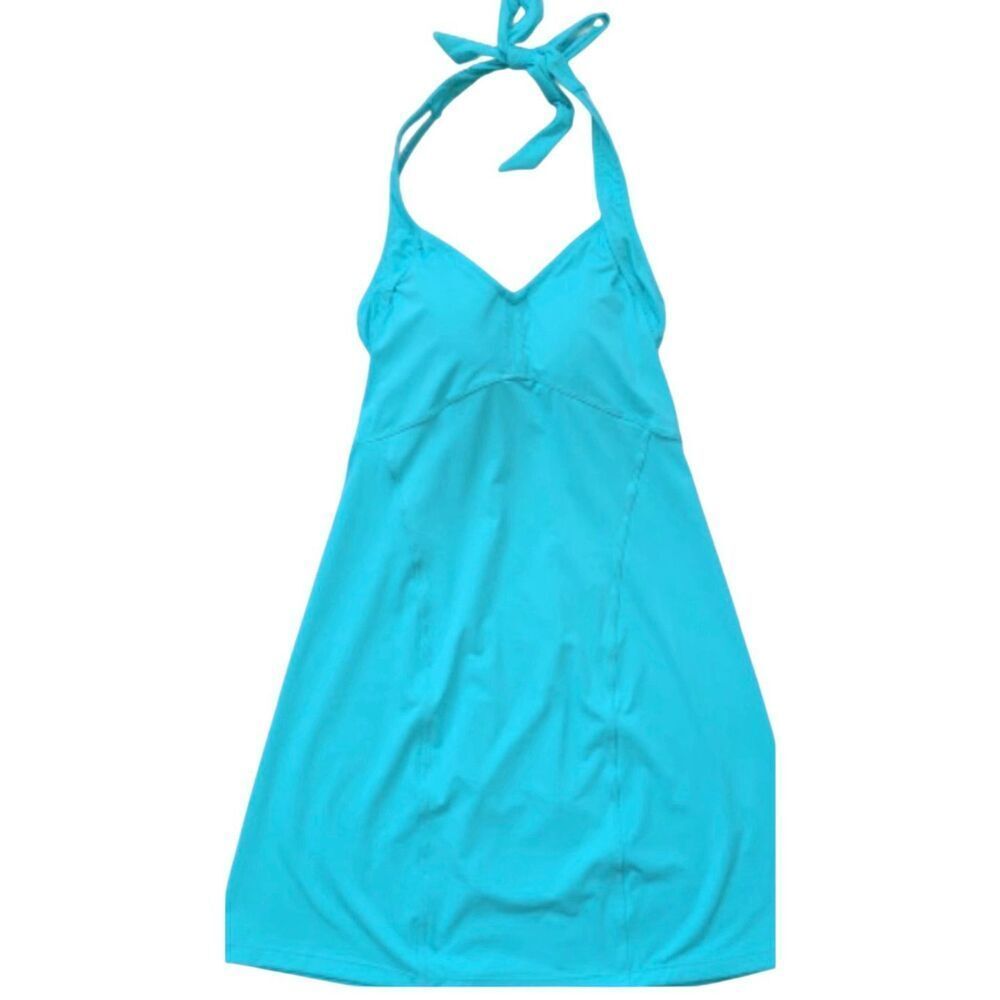 Athleta Helena Halter Swim Dress Aqua Size M